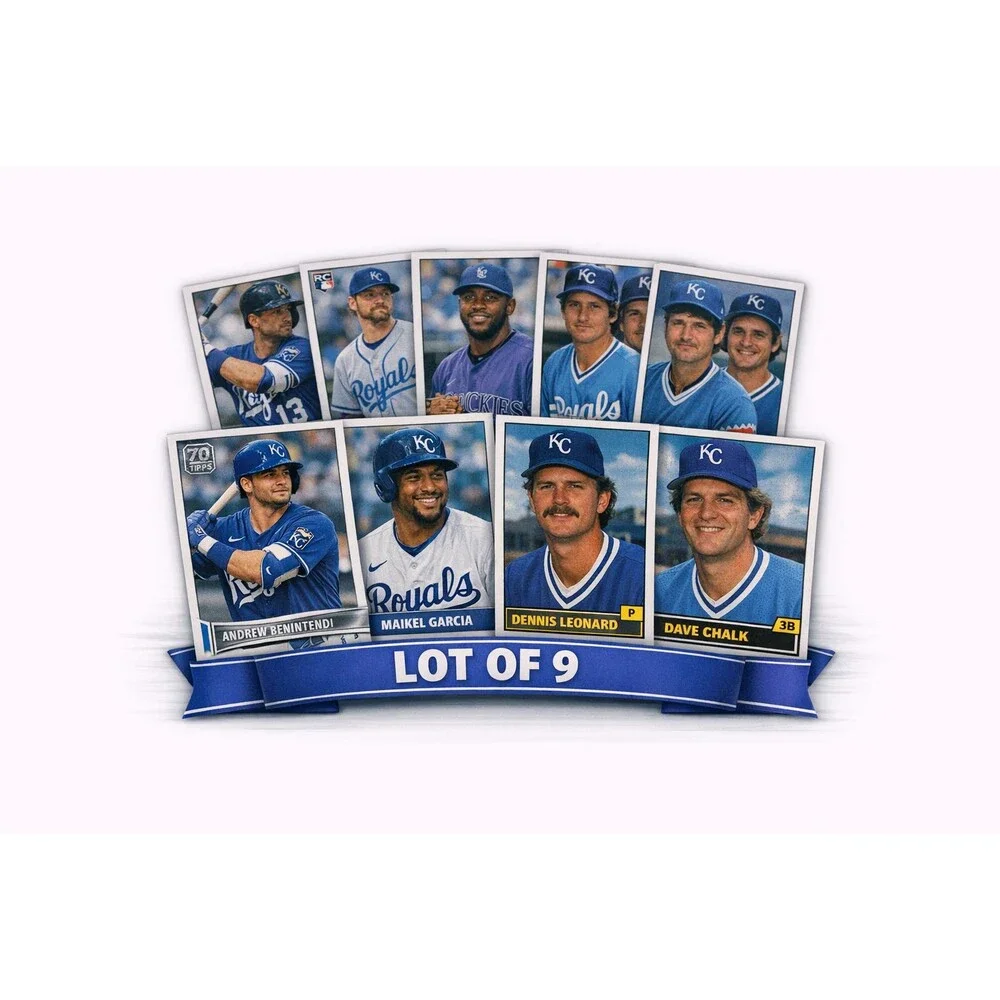 Kansas City Royals Card Lot + Benintendi + Garcia + Leonard – 9 Cards